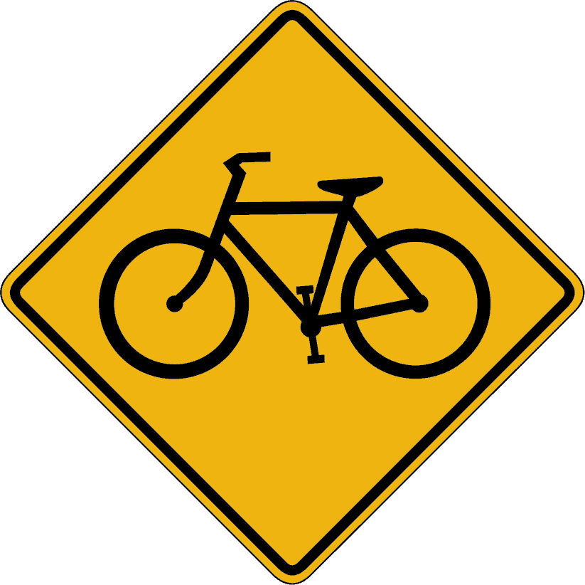 Bicycle crossing ahead