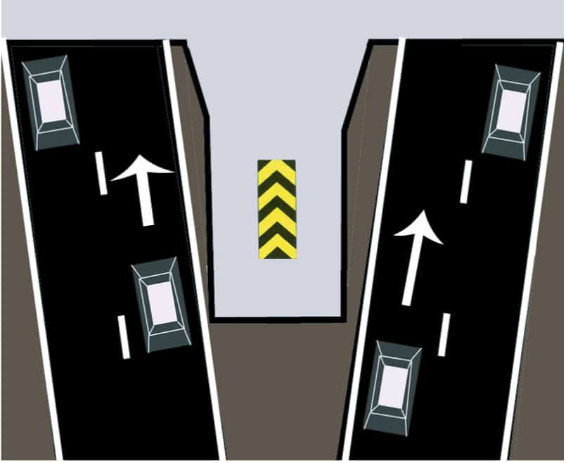 Center hazard marker