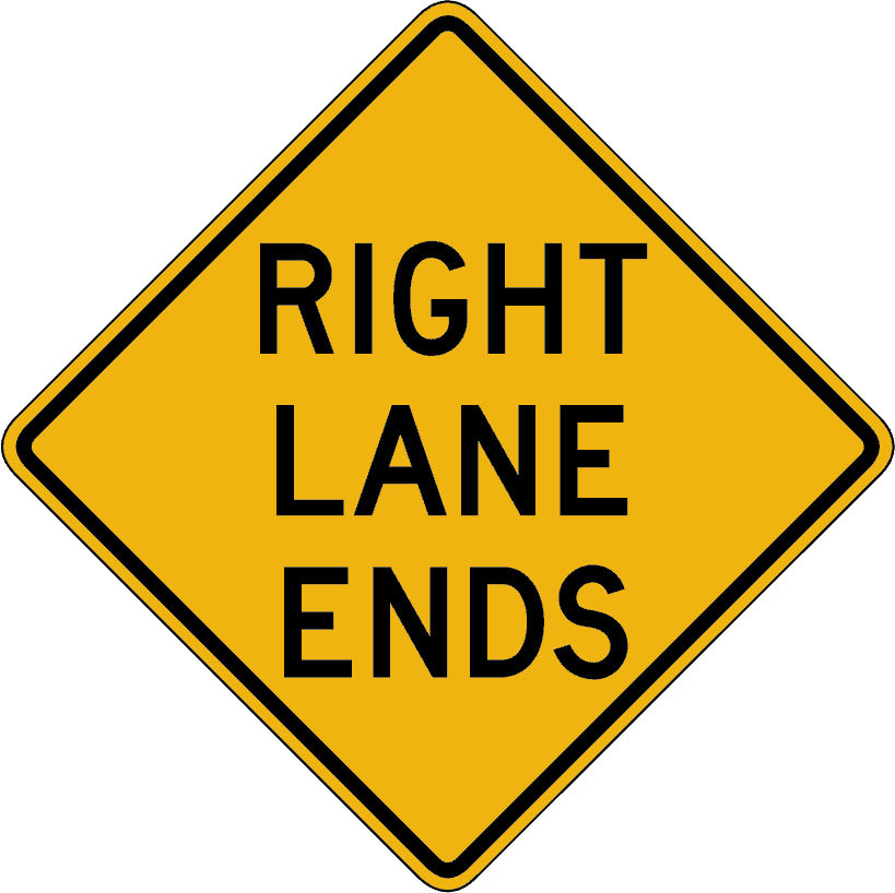 Lane ends 2