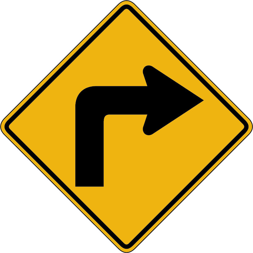 Sharp right turn