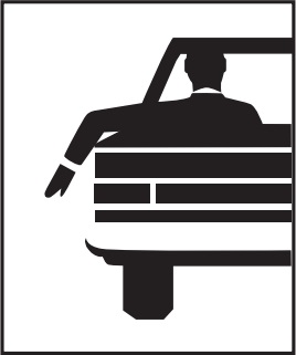 The driver's left arm and hand are extended downward. This hand signal means that the driver plans to: